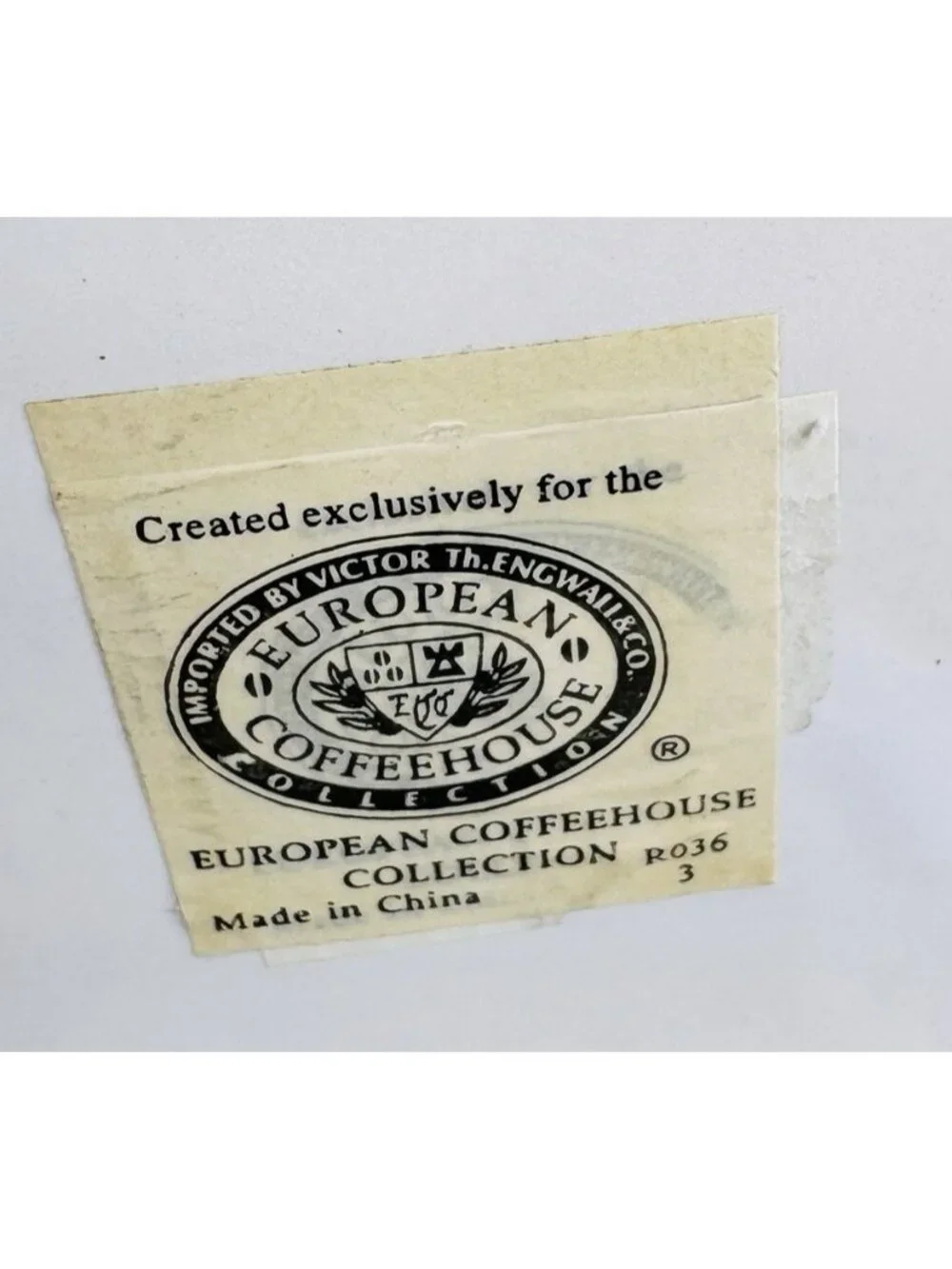 Vintage EUROPEAN COFFEEHOUSE White Gold Letters Ceramic Airtight 8.5